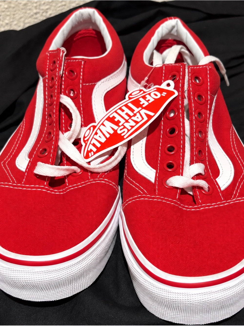 Vans Red & White Old Skool Low Top Sneaker